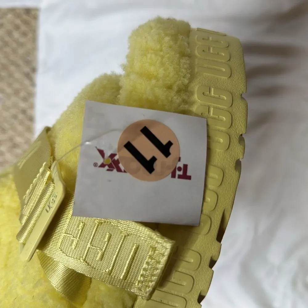 Ugg Fluffita Sherpa Slides In Margarita Yellow. Size 11. NWT.
